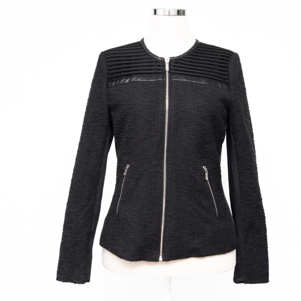 Calvin Klein - Textured Moto-Style Zip‎ Jacket - Picture 2 of 9